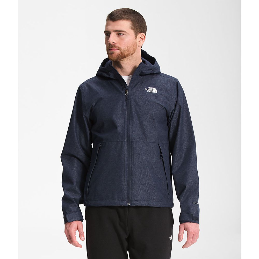 The North Face Fleece Jacket Mens Australia - The North Face Printed Novelty Millerton Navy Dryvent